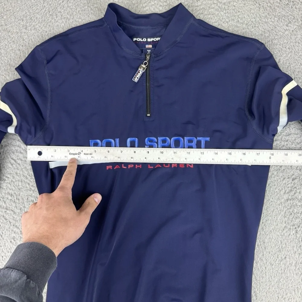 Vintage Ralph Lauren Athletic Polo Sport 1/4 Zip Cycling Style Shirt Made In USA